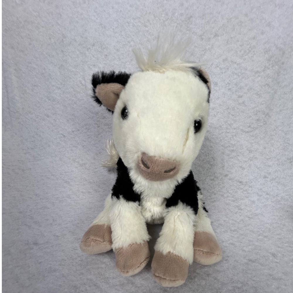 Hallmark Cow Plush Small 6" Black White Spotted Farm Animal Stuffed Toy